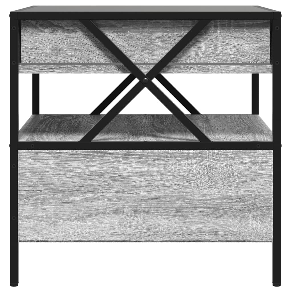 Salongbord Sofabord Sonoma Grå med Infinity LED 50x50x51 cm