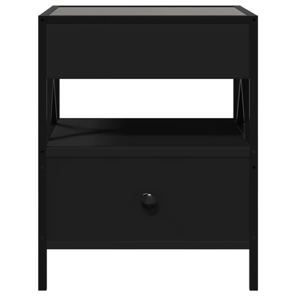 Salongbord Sofabord Svart med Infinity LED 40x40x51 cm
