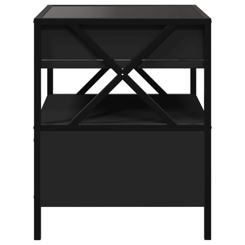 Salongbord Sofabord Svart med Infinity LED 40x40x51 cm