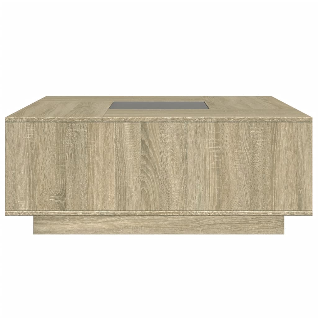 Salongbord Sofabord Sonoma Eik med Infinity LED 100x100x40 cm