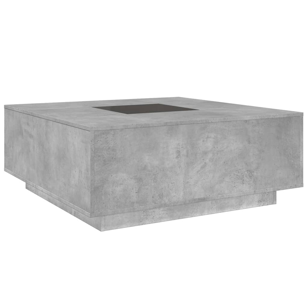Salongbord Sofabord Betonggrå med Infinity LED 100x100x40 cm
