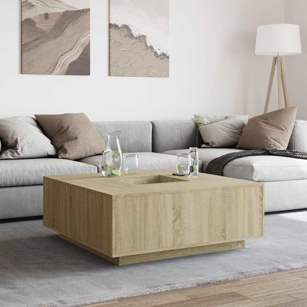 Salongbord Sofabord Sonoma Eik 100x100x40 cm