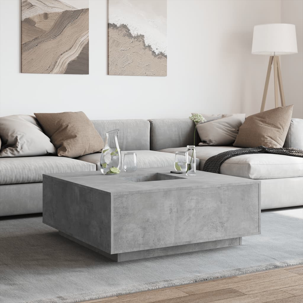 Salongbord Sofabord Betonggrå 100x100x40 cm