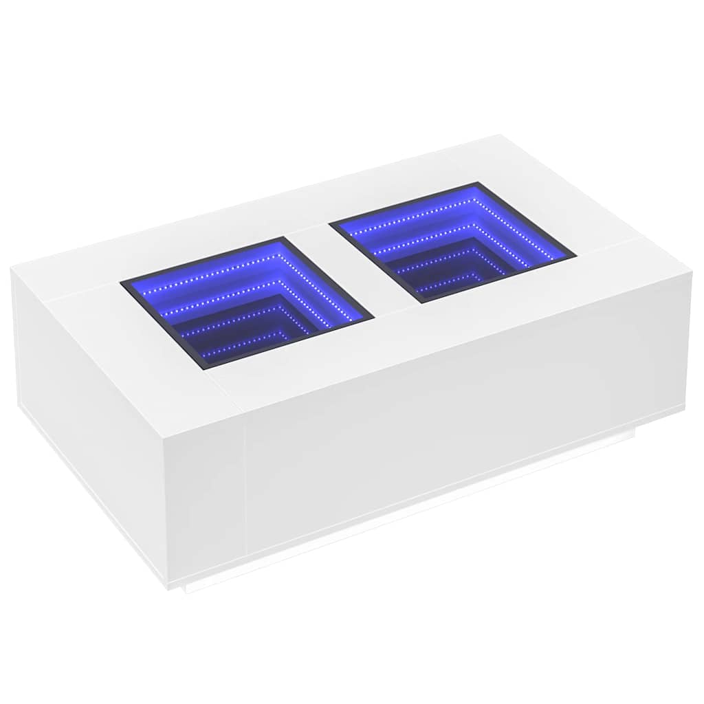 Salongbord Sofabord Hvit med Infinity LED 116x69x40 cm