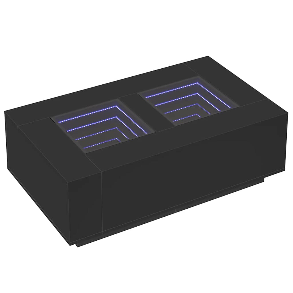 Salongbord Sofabord Svart med Infinity LED 116x69x40 cm