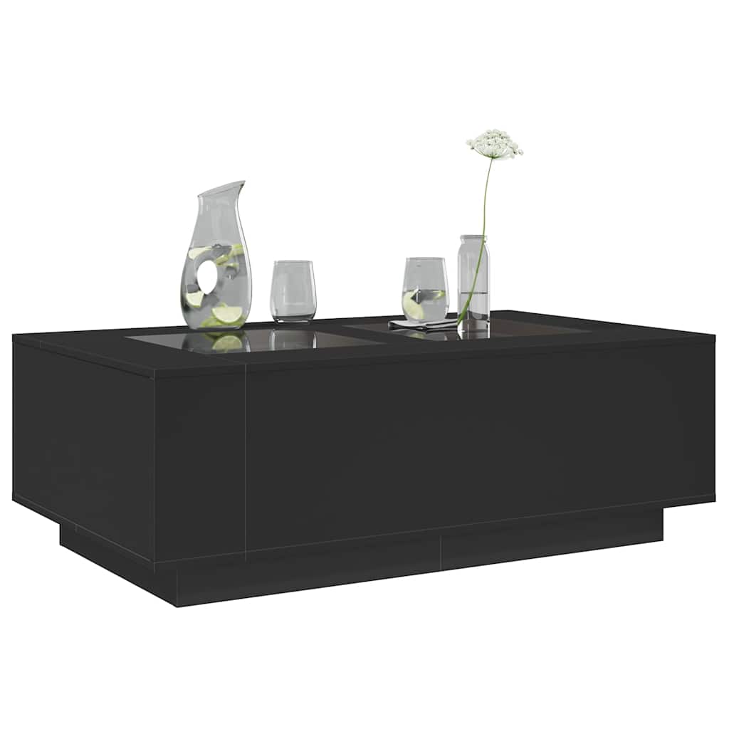 Salongbord Sofabord Svart med Infinity LED 116x69x40 cm