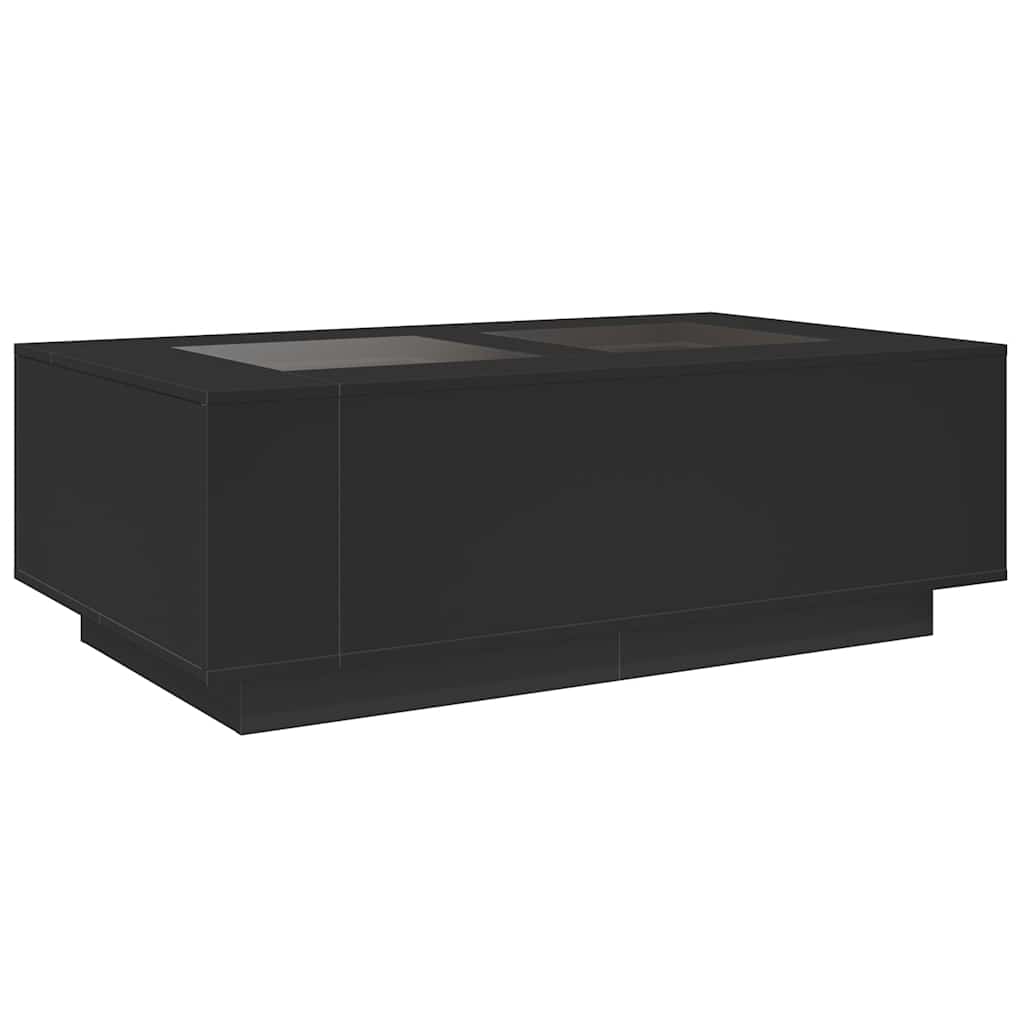 Salongbord Sofabord Svart med Infinity LED 116x69x40 cm
