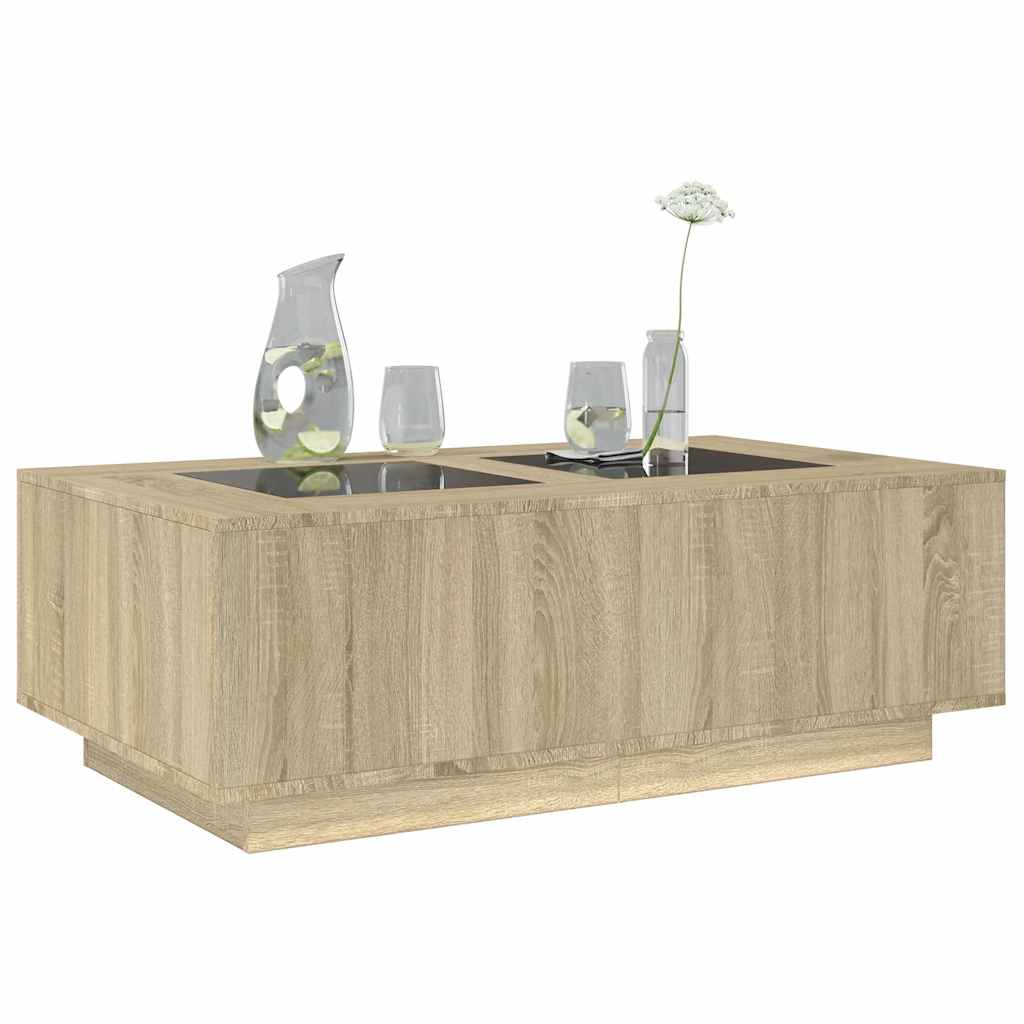 Salongbord Sofabord Sonoma Eik med Infinity LED 116x69x40 cm