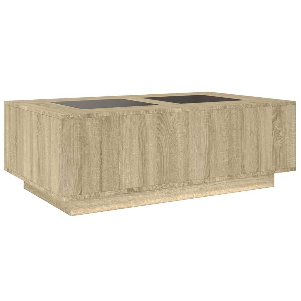Salongbord Sofabord Sonoma Eik med Infinity LED 116x69x40 cm