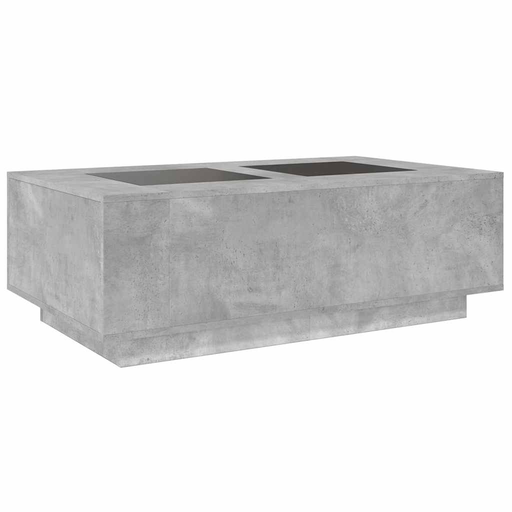 Salongbord Sofabord Betonggrå med Infinity LED 116x69x40 cm