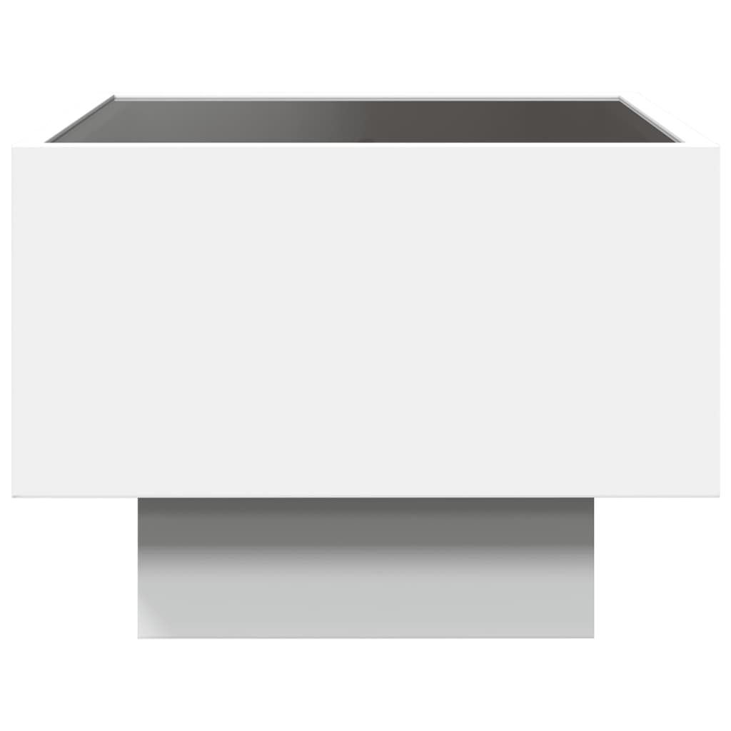 Salongbord Sofabord Hvit med Infinity LED 40x40x30 cm