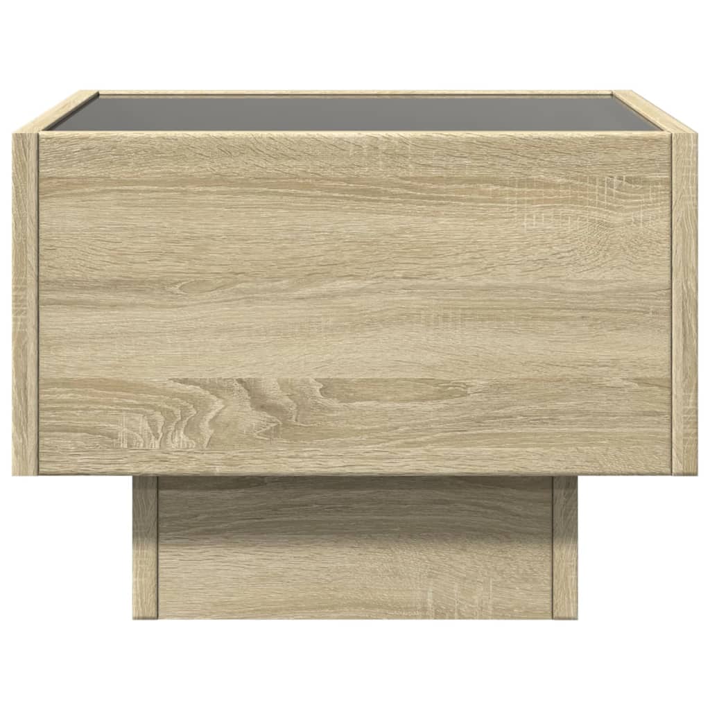Salongbord Sofabord Sonoma Eik med Infinity LED 40x40x30 cm