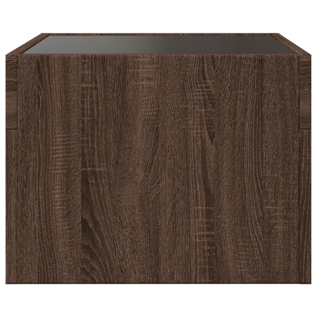 Salongbord Sofabord Brun med Infinity LED 40x40x30 cm