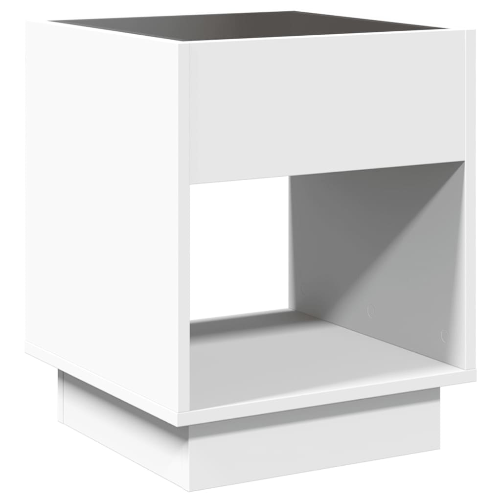 Salongbord Sofabord Hvit med Infinity LED 40x40x50 cm