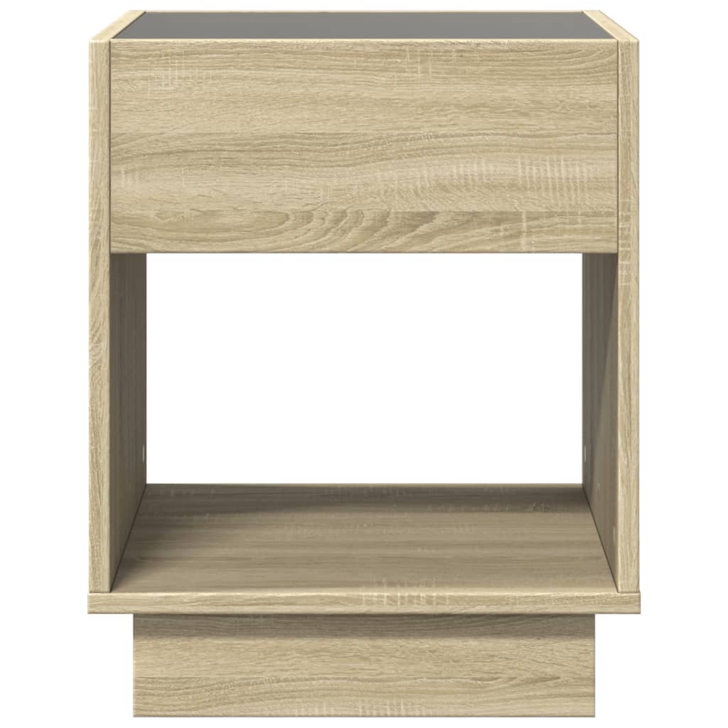 Salongbord Sofabord Sonoma Eik med Infinity LED 40x40x50 cm