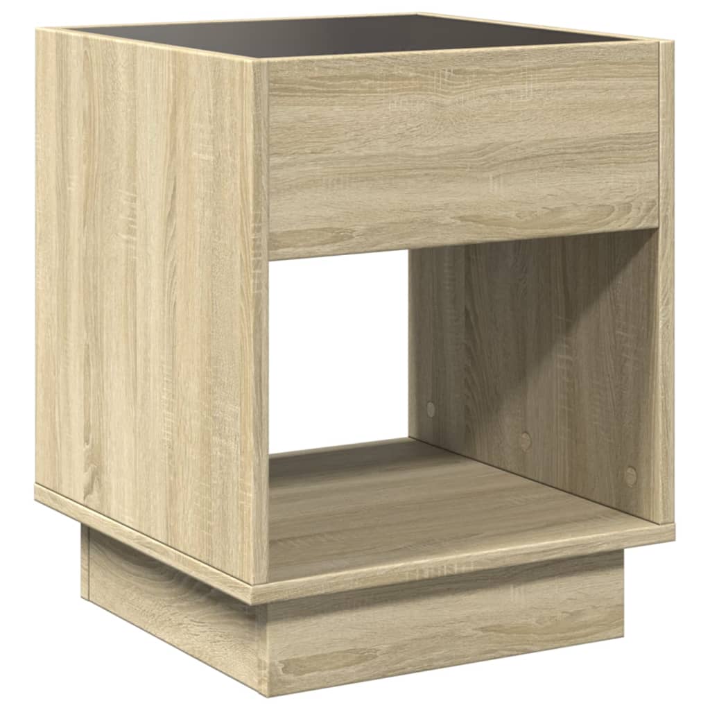 Salongbord Sofabord Sonoma Eik med Infinity LED 40x40x50 cm