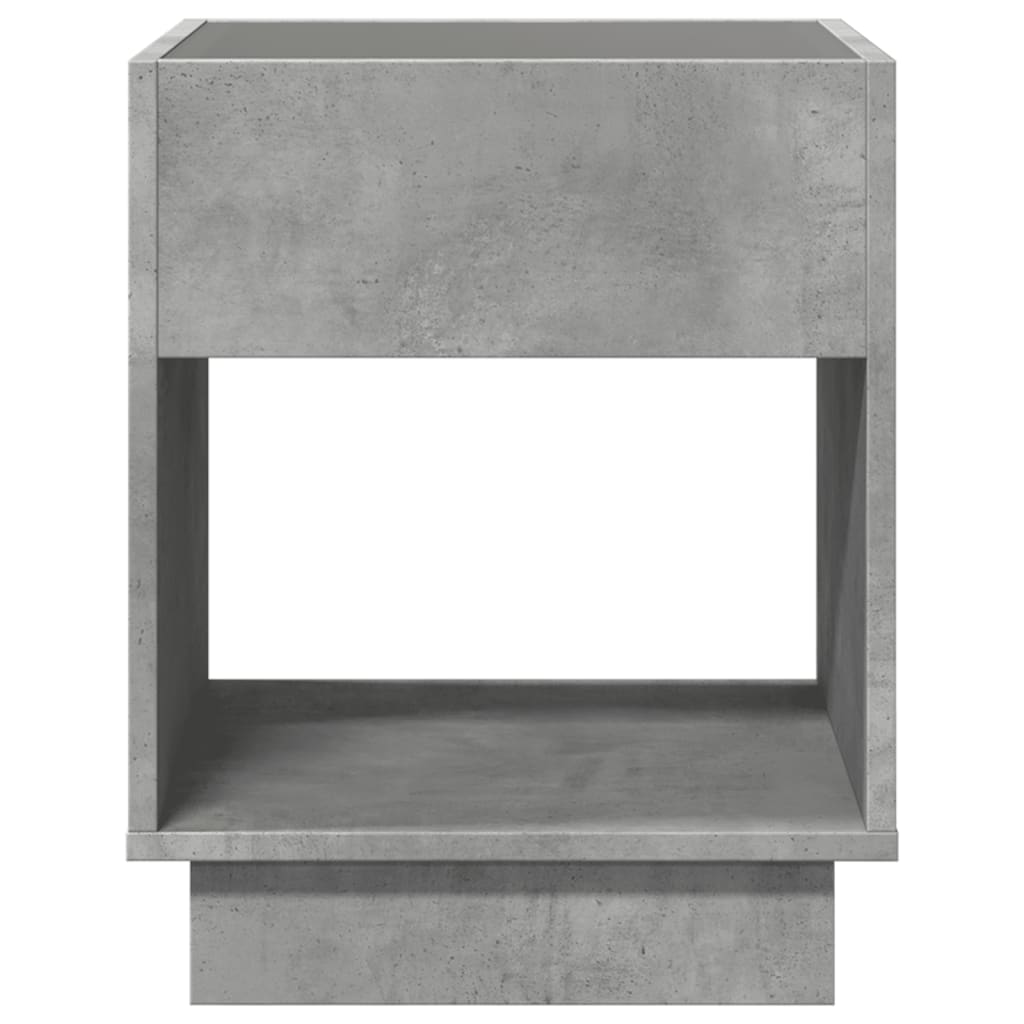 Salongbord Sofabord Betonggrå med Infinity LED 40x40x50 cm