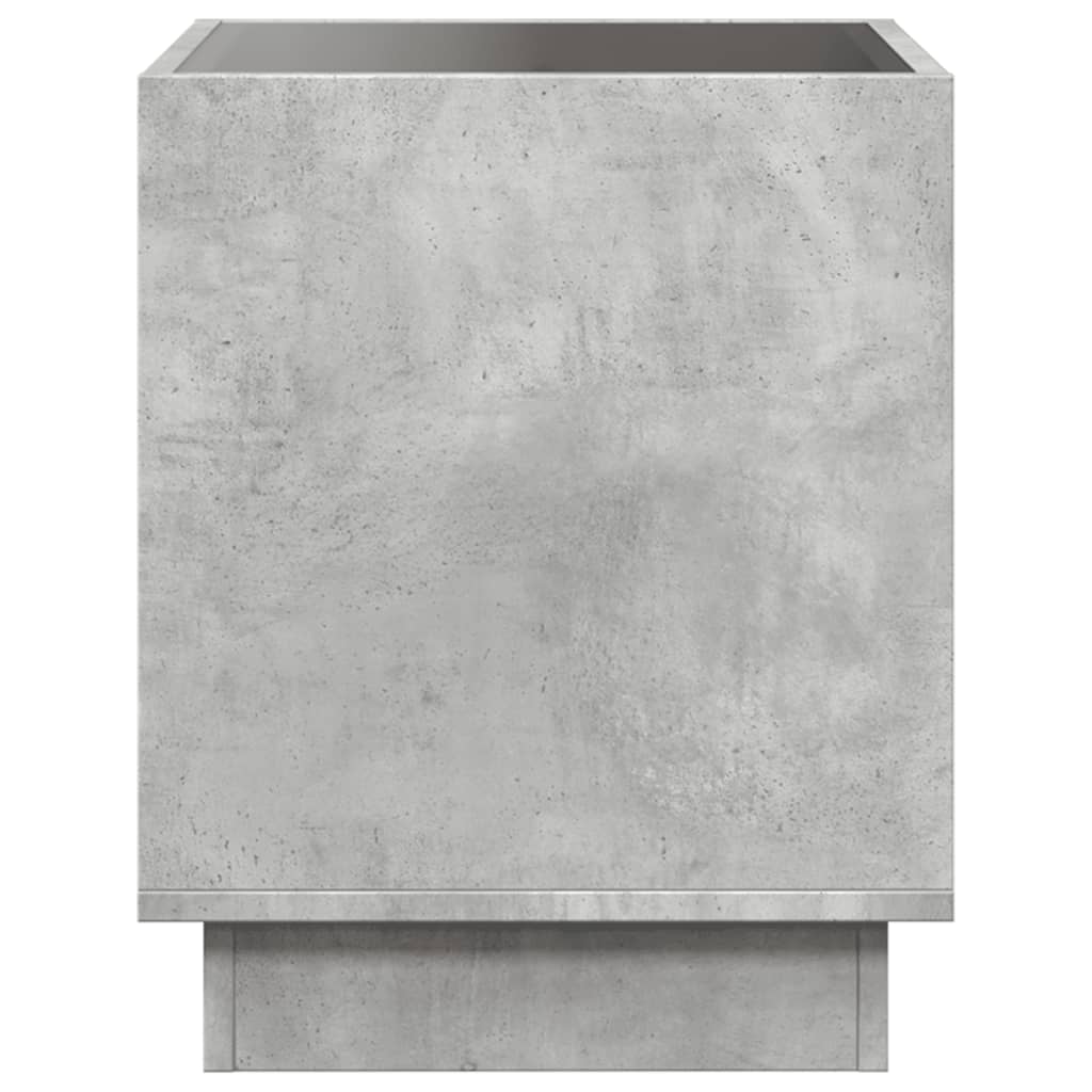 Salongbord Sofabord Betonggrå med Infinity LED 40x40x50 cm