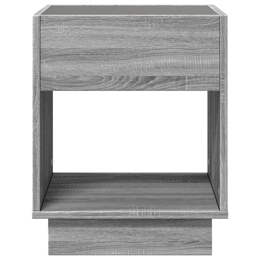 Salongbord Sofabord Sonoma Grå med Infinity LED 40x40x50 cm