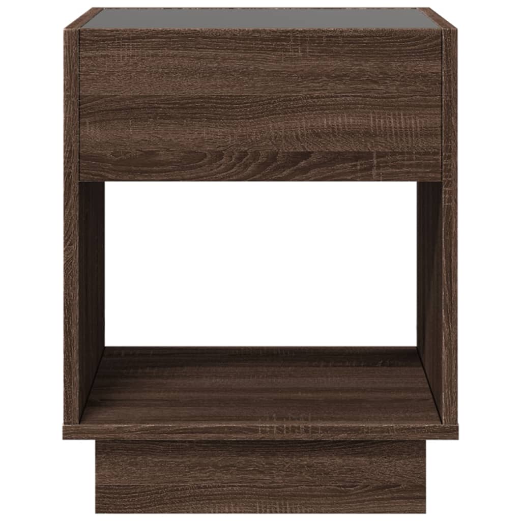 Salongbord Sofabord Brun Eik med Infinity LED 40x40x50 cm
