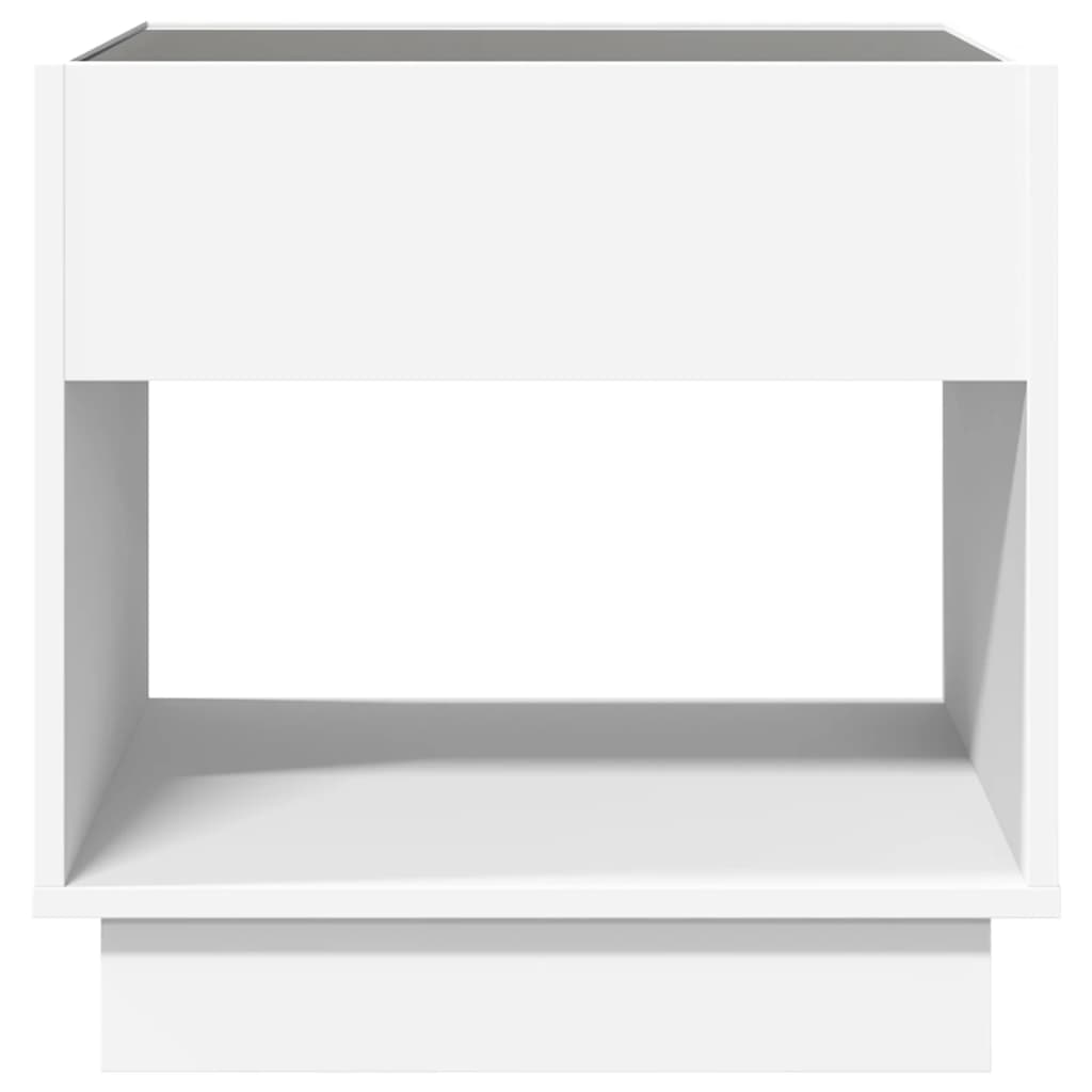 Salongbord Sofabord Hvit med Infinity LED 50x50x50 cm