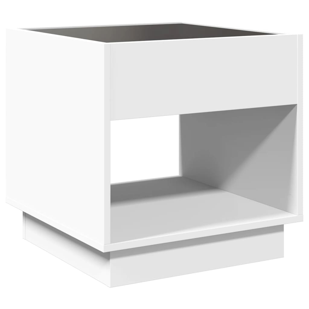 Salongbord Sofabord Hvit med Infinity LED 50x50x50 cm