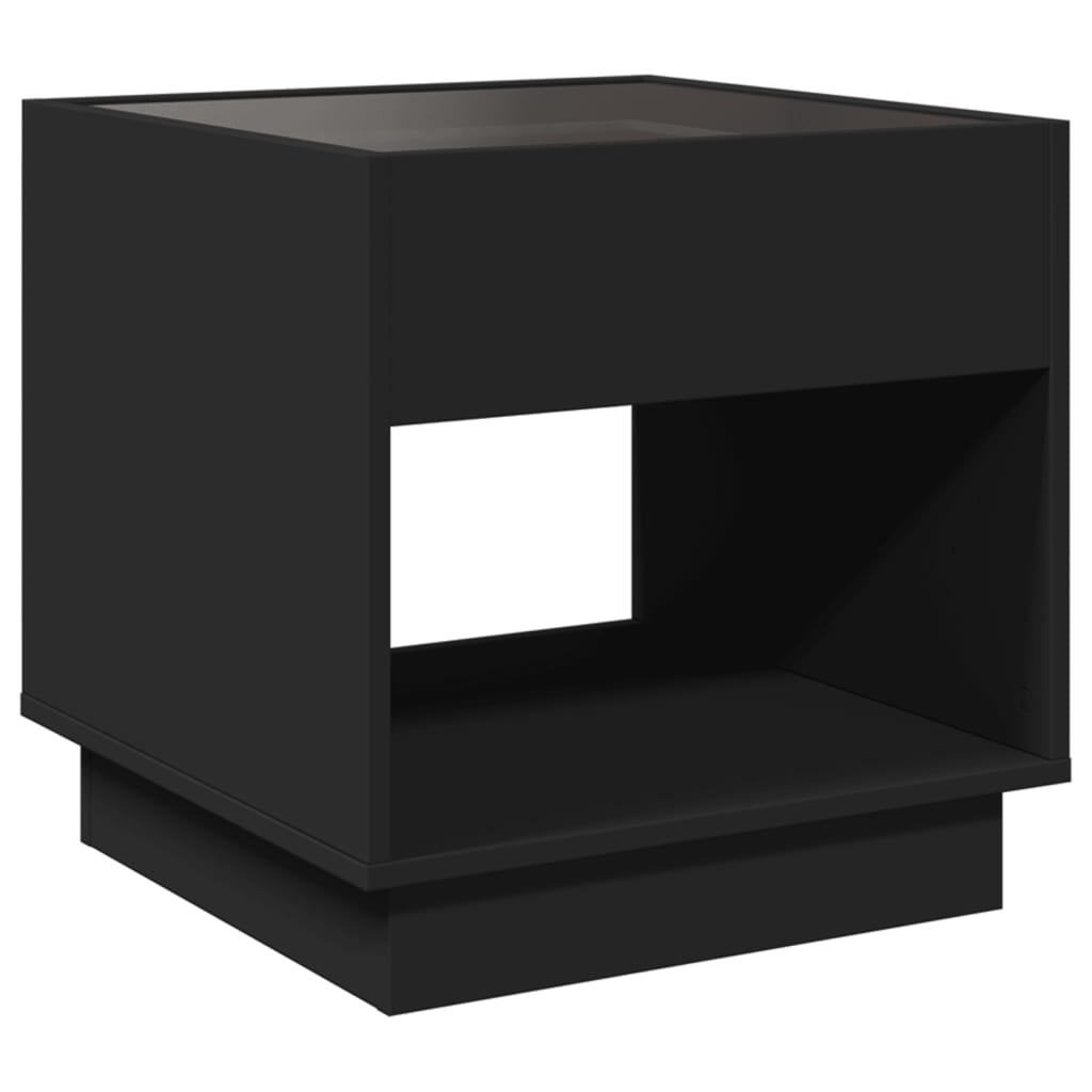 Salongbord Sofabord Svart med Infinity LED 50x50x50 cm