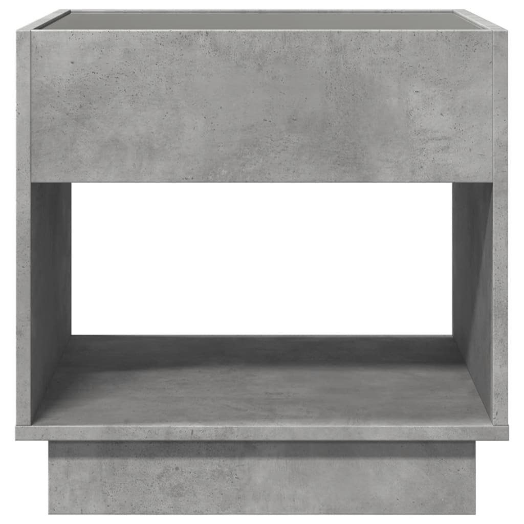 Salongbord Sofabord Betonggrå med Infinity LED 50x50x50 cm