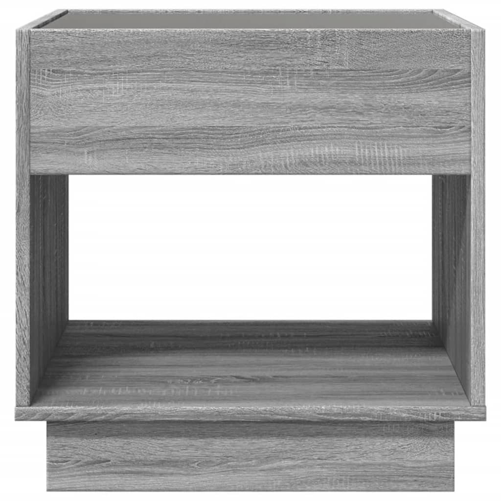 Salongbord Sofabord Sonoma Grå med Infinity LED 50x50x50 cm