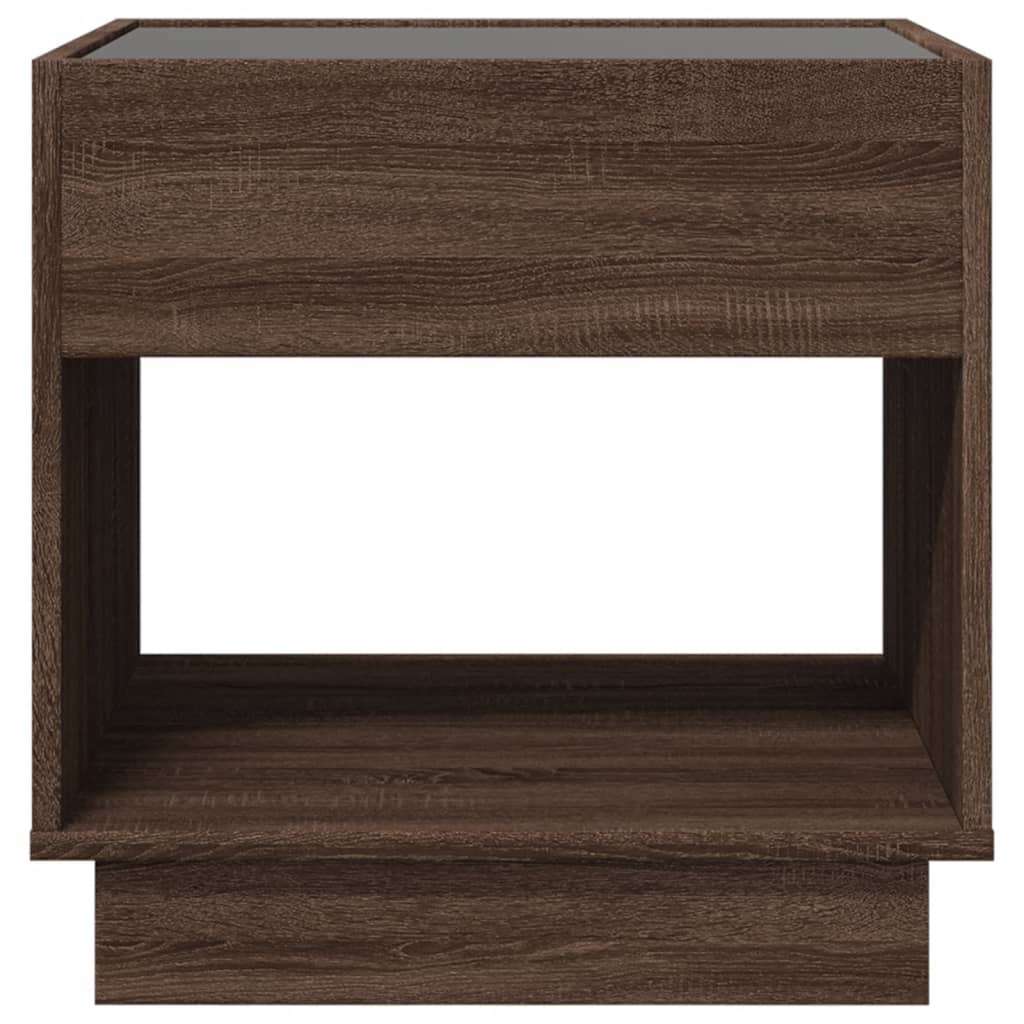 Salongbord Sofabord Brun Eik med Infinity LED 50x50x50 cm