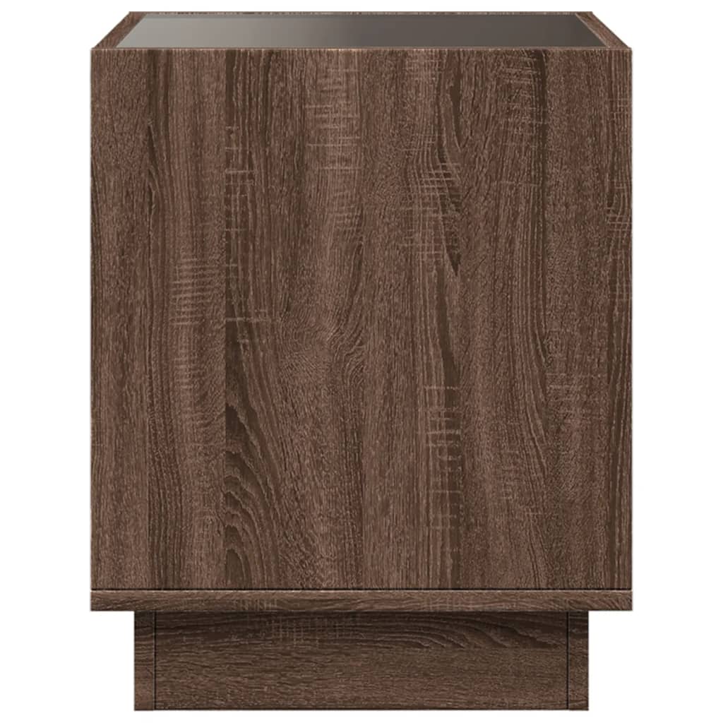 Salongbord Sofabord Brun Eik med Infinity LED 50x50x50 cm