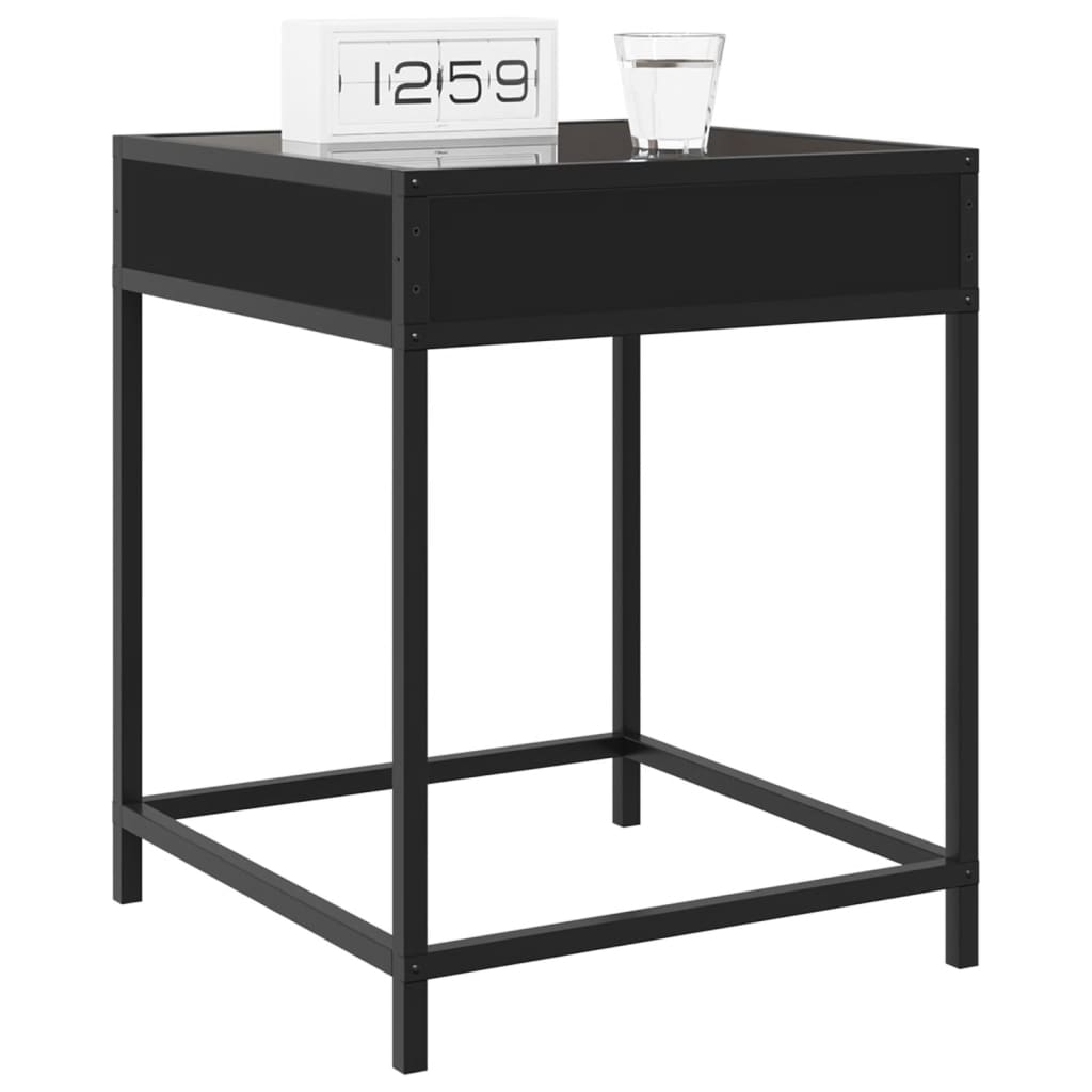 Salongbord Sofabord Svart med Infinity LED 40x40x51 cm