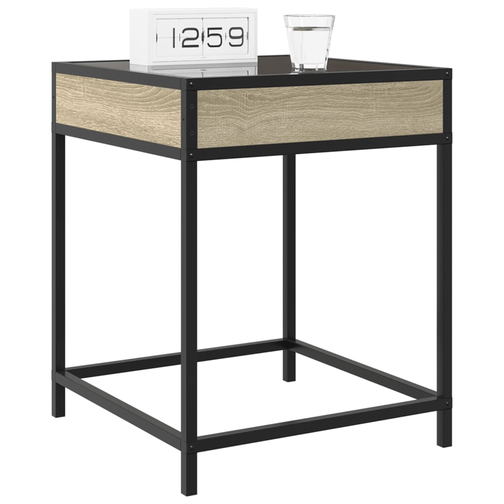 Salongbord Sofabord Sonoma Eik med Infinity LED 40x40x51 cm