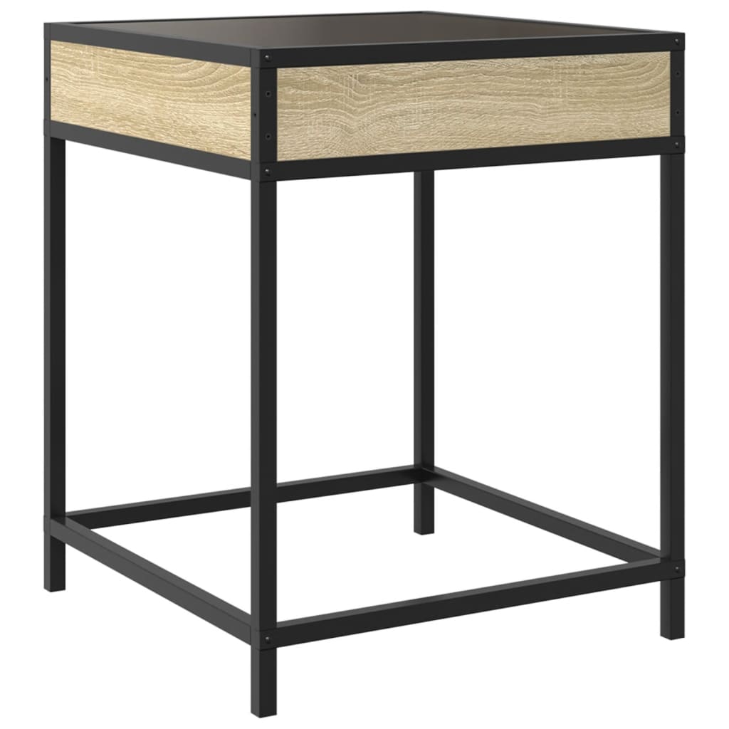 Salongbord Sofabord Sonoma Eik med Infinity LED 40x40x51 cm