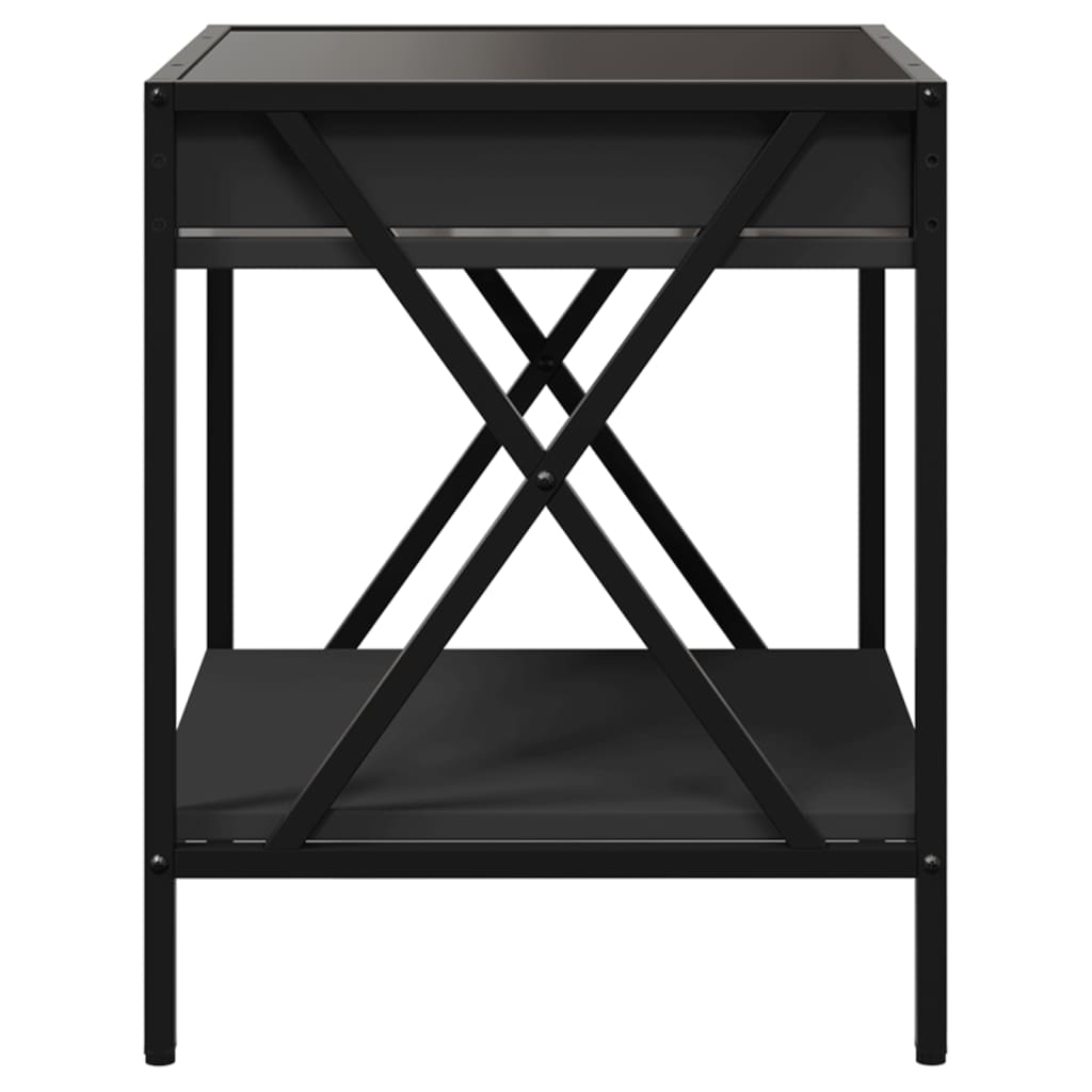 Salongbord Sofabord Svart med Infinity LED 40x40x49 cm