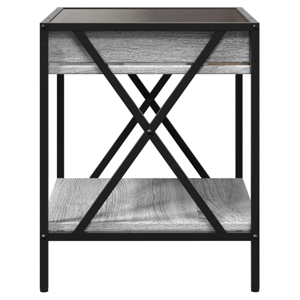 Salongbord Sofabord Sonoma Grå med Infinity LED 40x40x49 cm