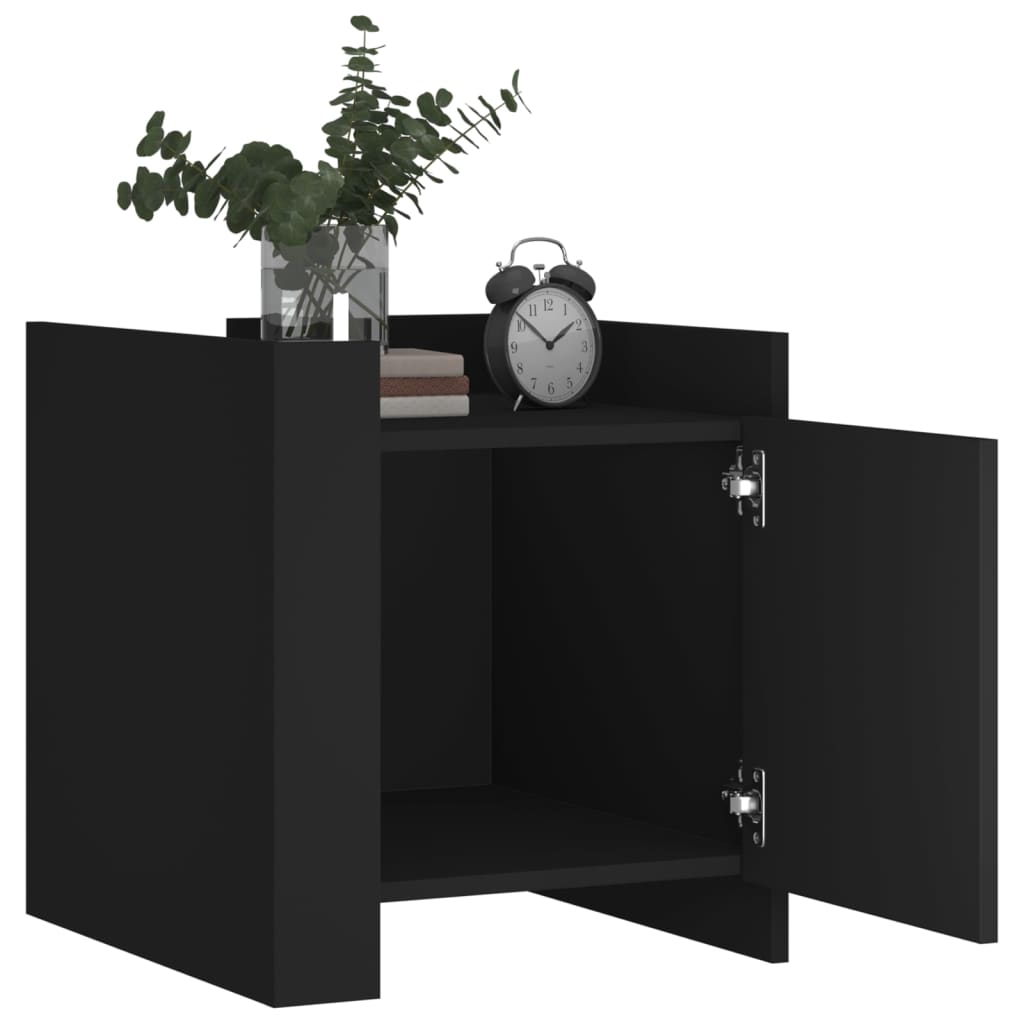 Nattbord Sengbord Svart 45x50x50 cm