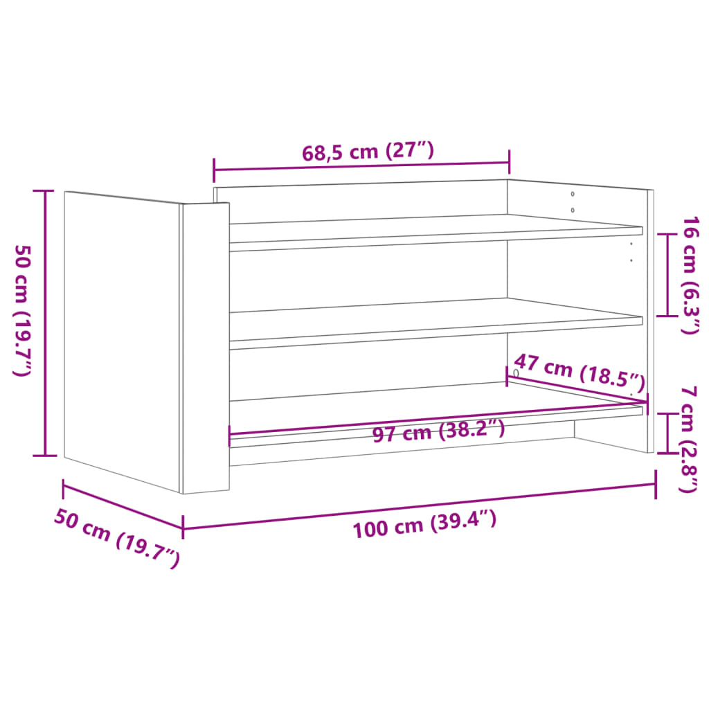 Salongbord Sofabord Svart 100x50x50 cm