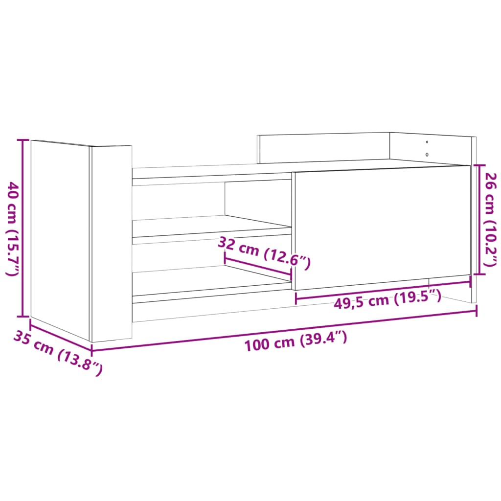 TV-Møbel Sonoma Eik TV-benk 100x35x40 cm