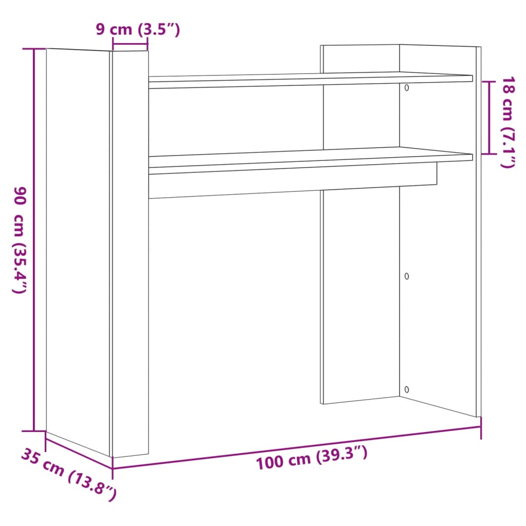 Avlastningsbord Konsollbord Sonoma Eik 100x35x90 cm
