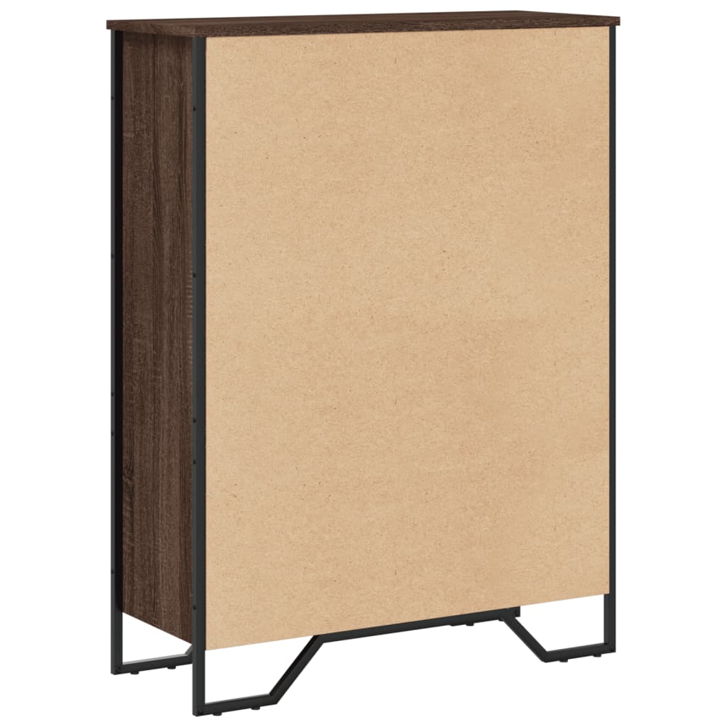 Bokhylle brun eik 80x31x106 cm konstruert tre
