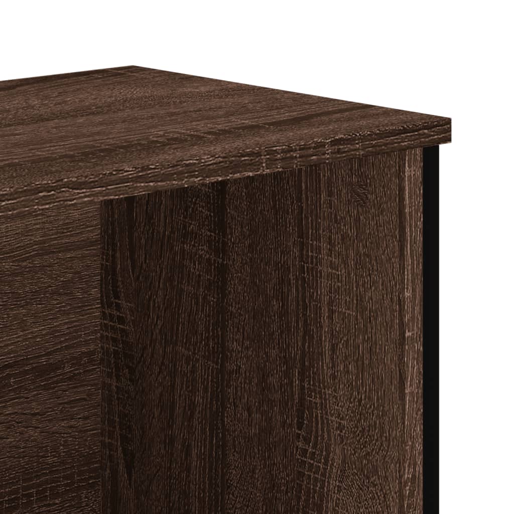 Bokhylle brun eik 80x31x106 cm konstruert tre