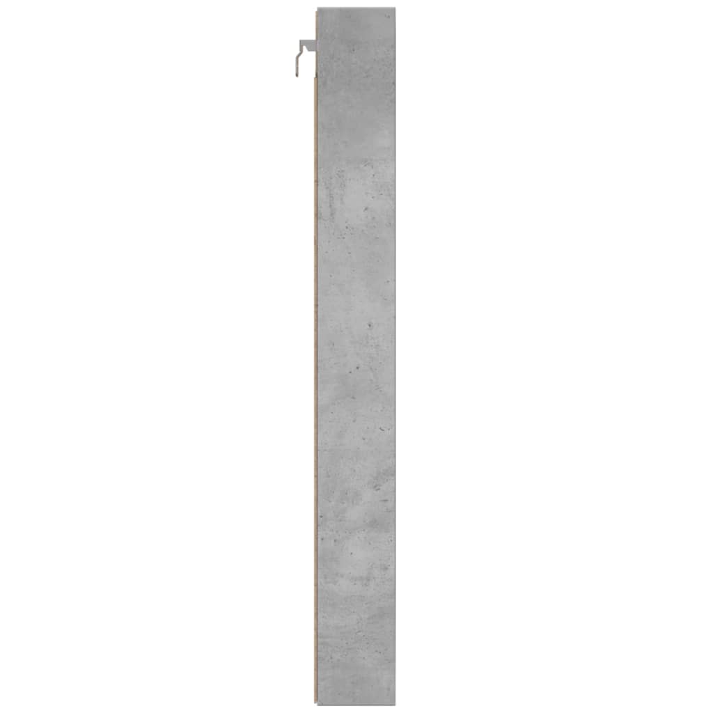 Vitrineskap betonggrå 100x8,5x75 cm konstruert tre