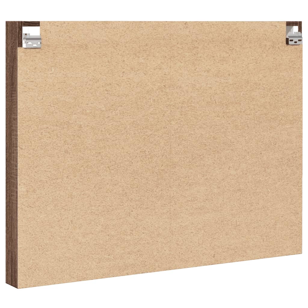Vitrineskap brun eik 100x8,5x75 cm konstruert tre
