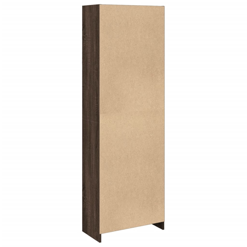 Bokhylle brun eik 57x28,5x174 cm konstruert tre