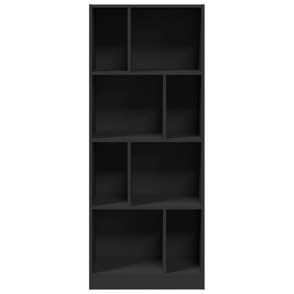 Bokhylle svart 57x28,5x141 cm konstruert tre
