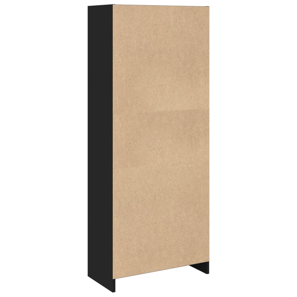 Bokhylle svart 57x28,5x141 cm konstruert tre