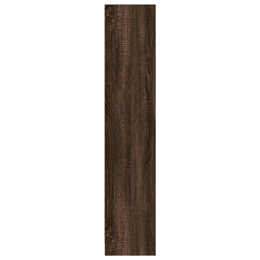 Bokhylle brun eik 57x28,5x141 cm konstruert tre