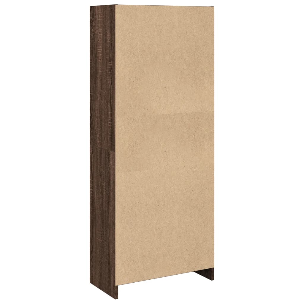 Bokhylle brun eik 57x28,5x141 cm konstruert tre