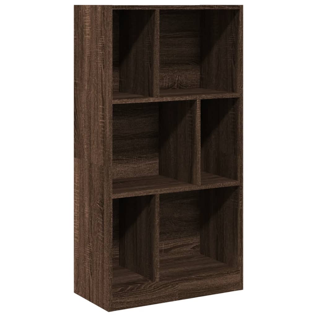 Bokhylle brun eik 57x28,5x107,5 cm konstruert tre